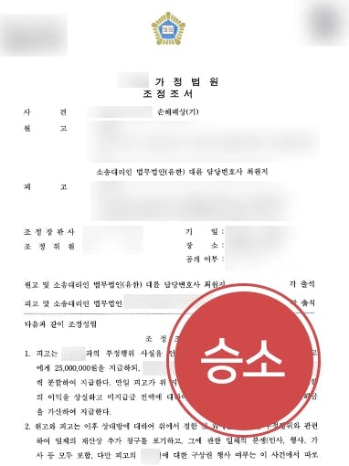 [불륜민사소송 승소] 이혼전문변호사 조력으로 상간자에 위자료 2,500만 원 청구해 인용 받아