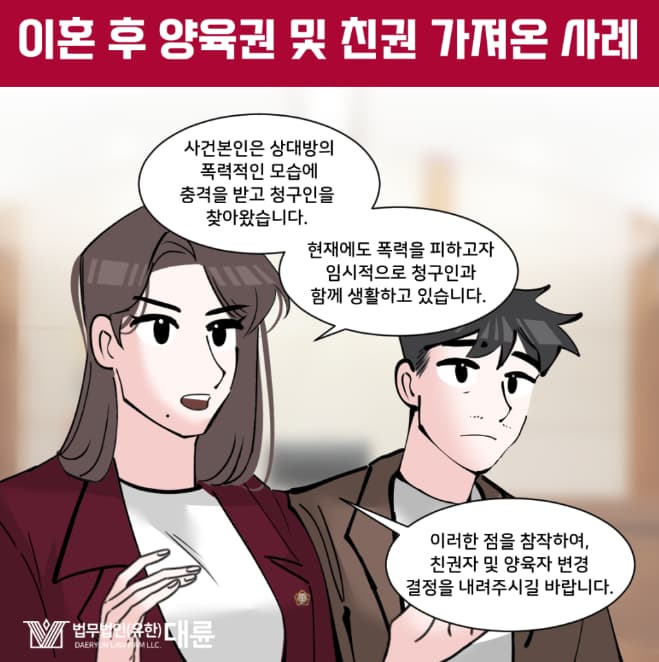 이혼 후 친권, 양육권 소송 사례